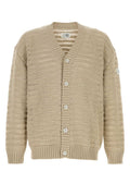 Beige V Neck Cardigans 1