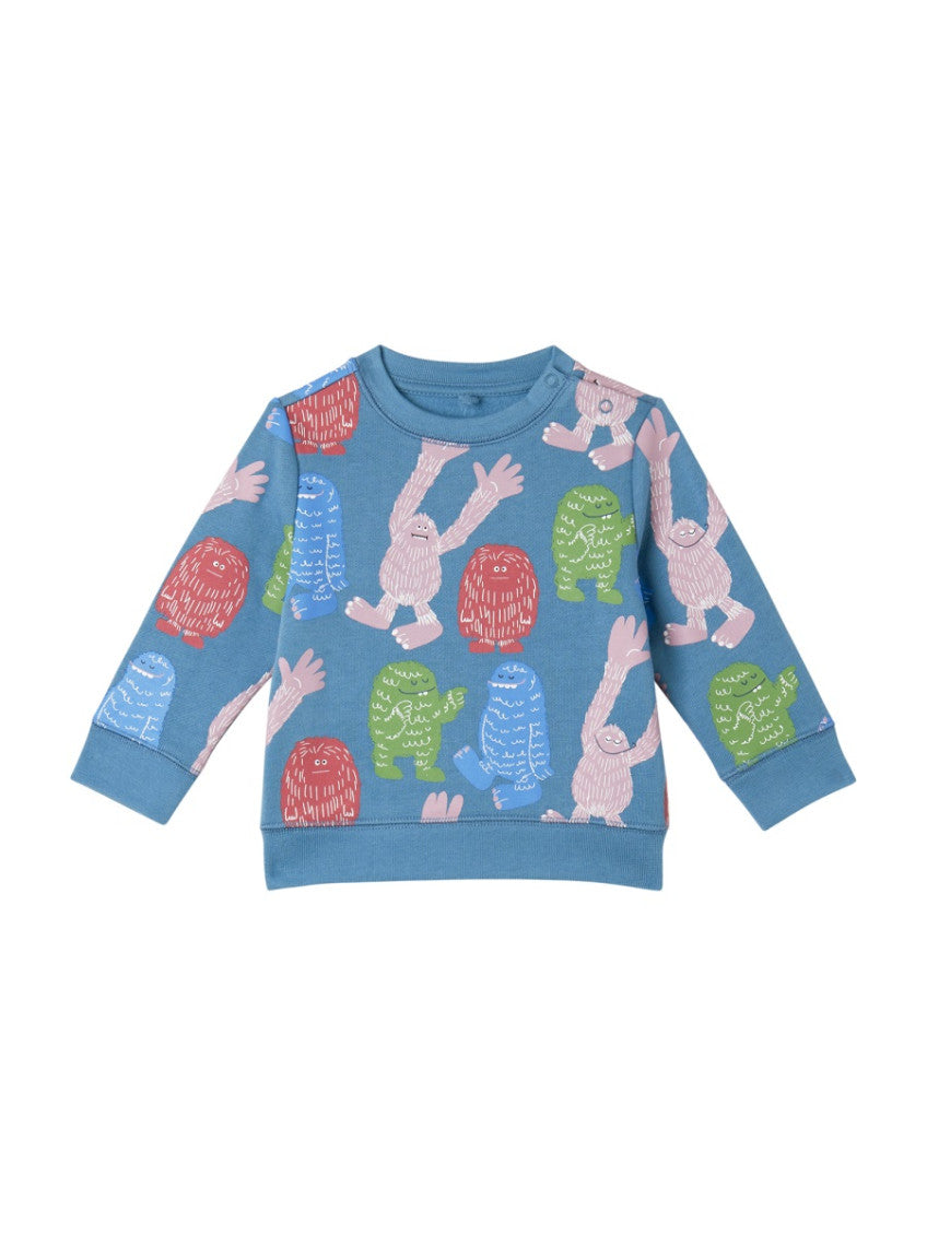 Babies Blue Printed Sweatshirt 1