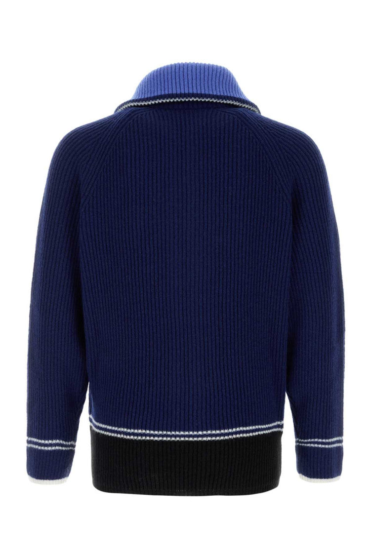 Blue Shirt Collar Cardigans 2