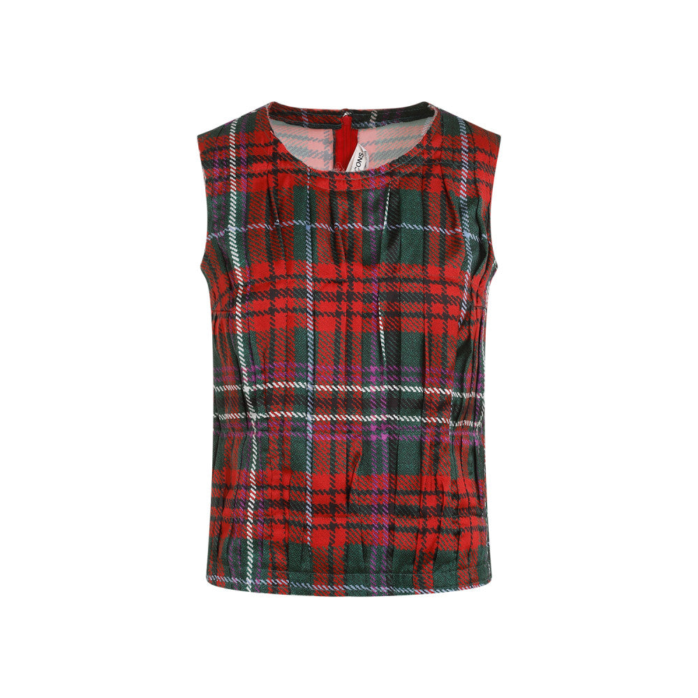Multicolor Tartan Pleated Top 1