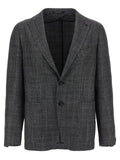 Grey Check patterned blazer 1