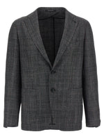 Grey Check patterned blazer 1