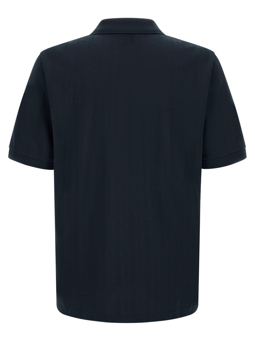 Dark Blue Textured Polo 2
