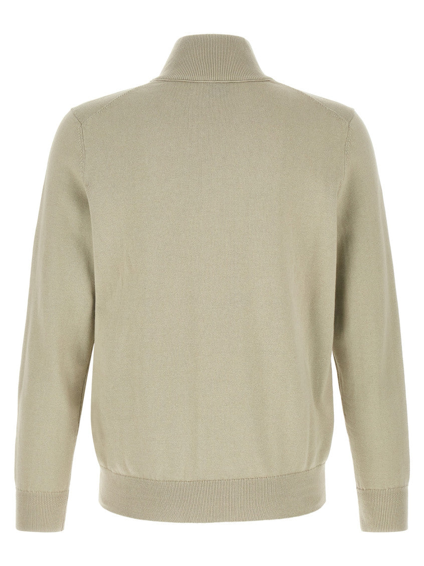 Beige Zip-Up Cardigan 2