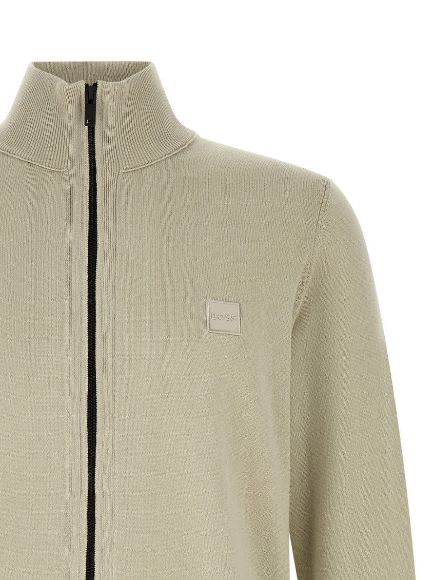 Beige Zip-Up Cardigan 3