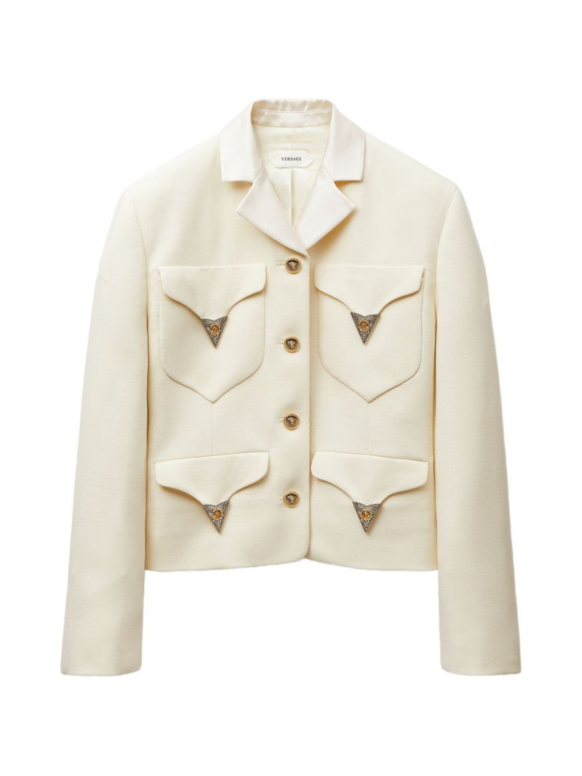 Ivory Notched Lapel  Blazer 1