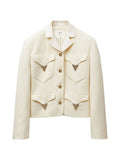 Ivory Notched Lapel  Blazer 1
