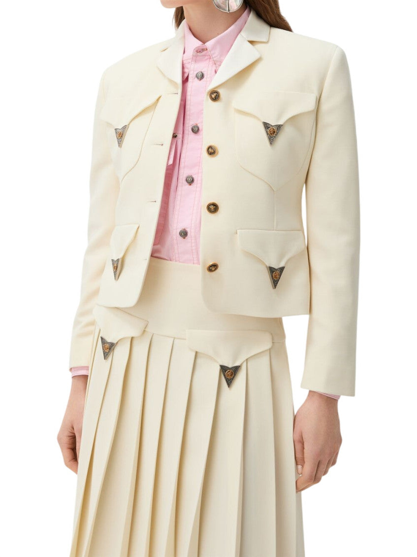 Ivory Notched Lapel  Blazer 2
