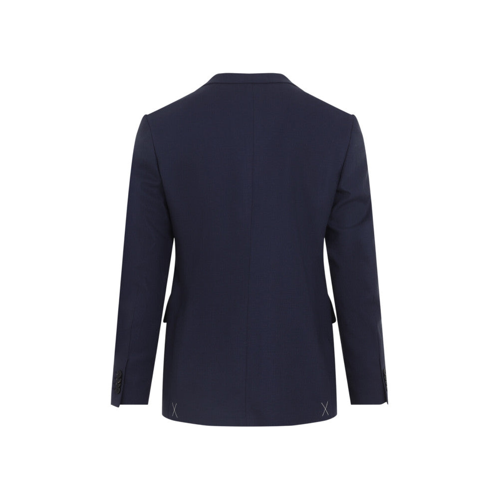Navy Blue Notched Lapel Blazer 2
