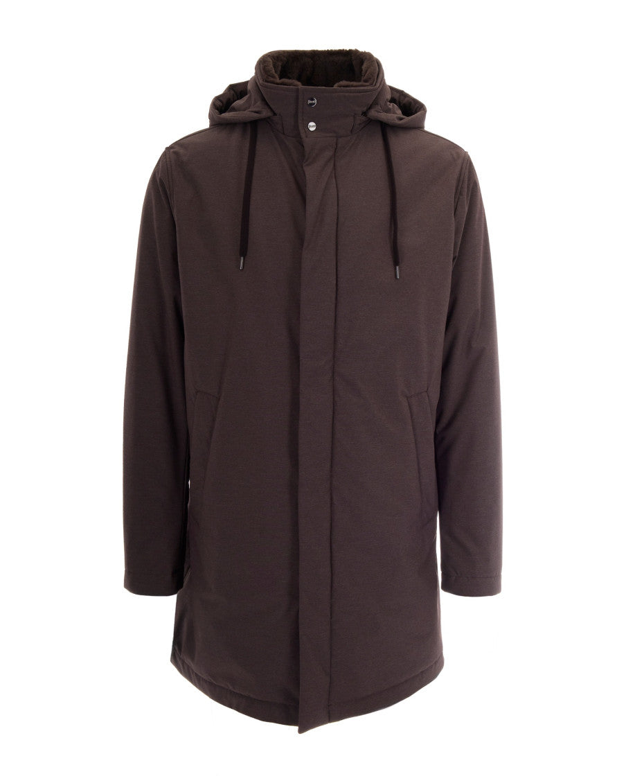 Dark Brown Hood Jacket 1