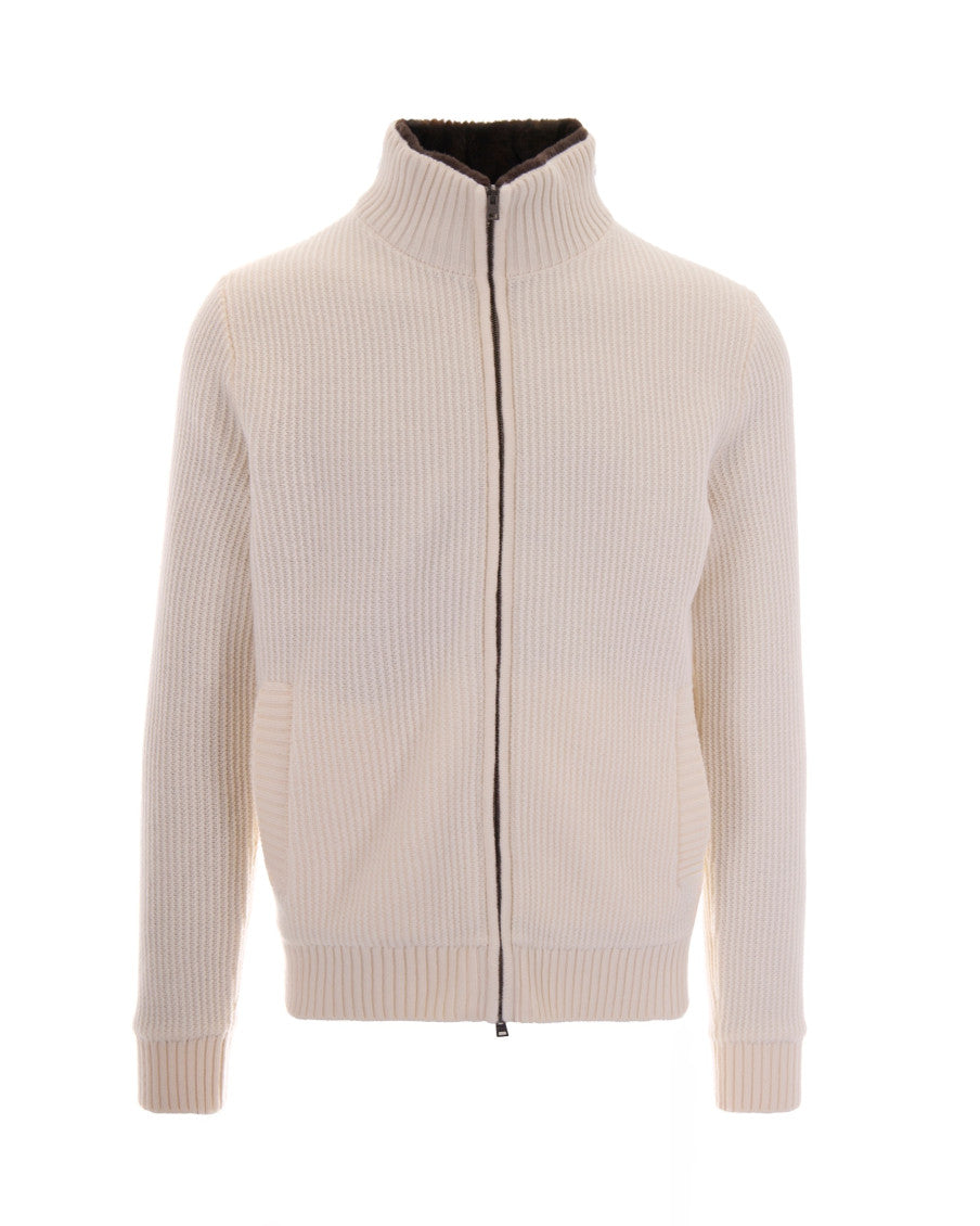 Off White Knitted Cardigan 1