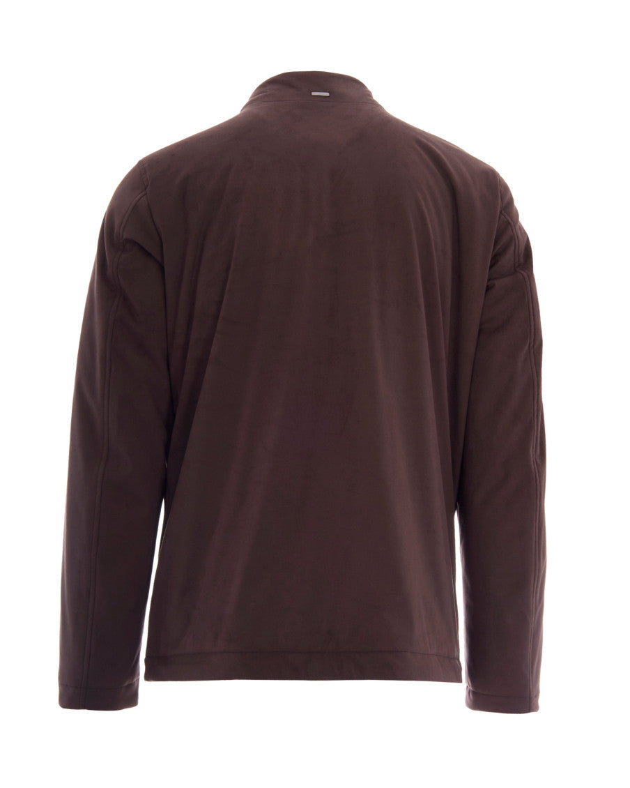 Dark Brown Mock Collar Jacket 2
