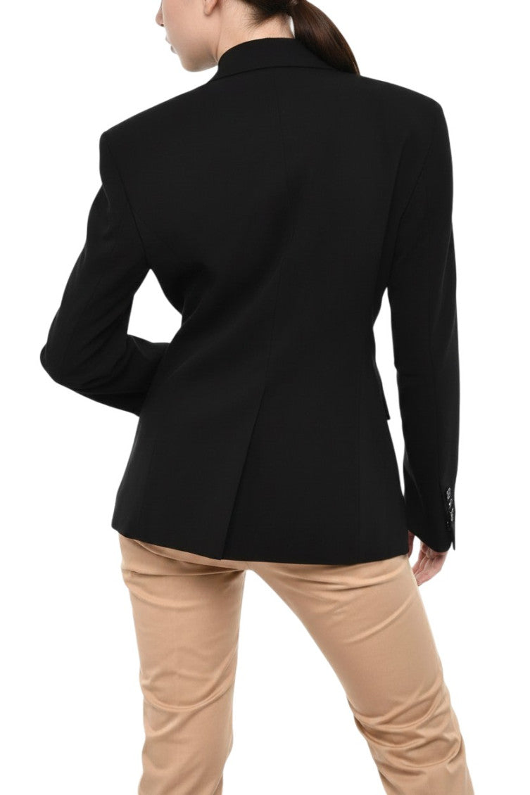 Black Notched Lapel Blazer 2