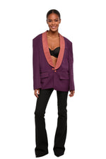 Purple Shawl Lapel Blazer 1