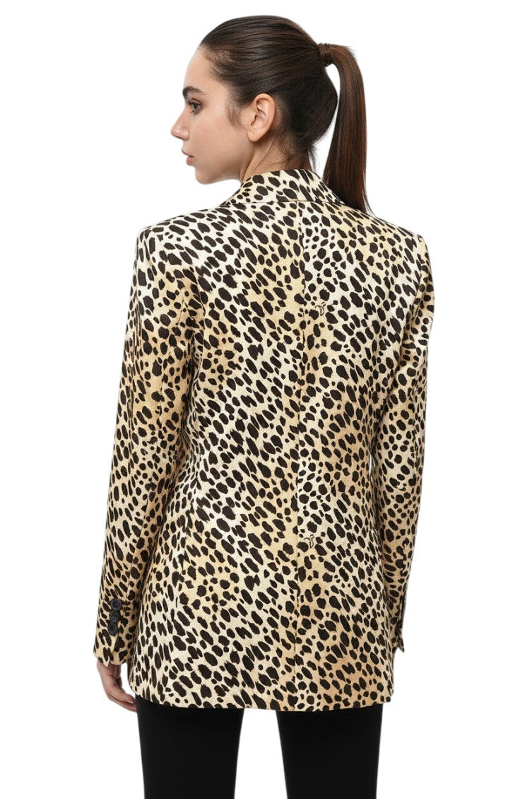 Multicolor Animal Print Notched Lapel Blazer 2