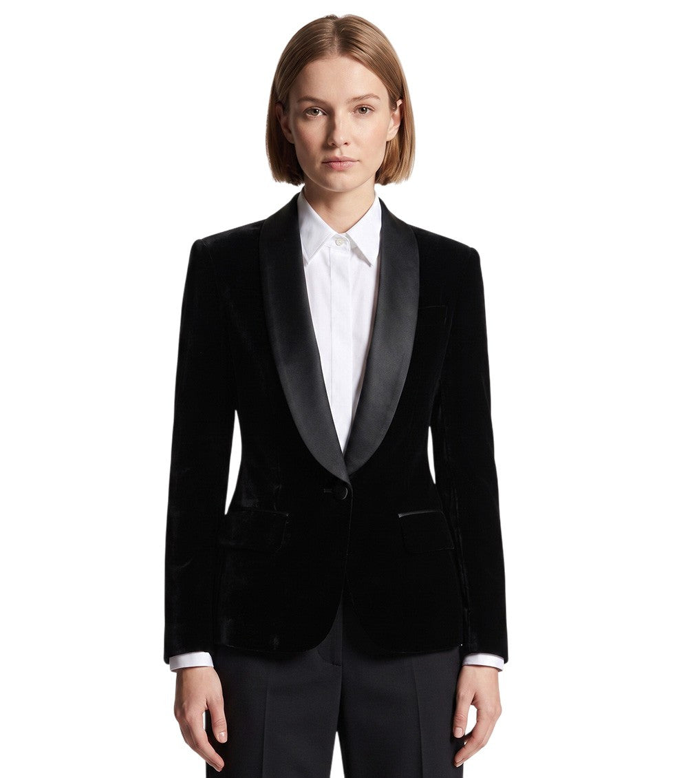 Black Shawl Lapel Blazer 3
