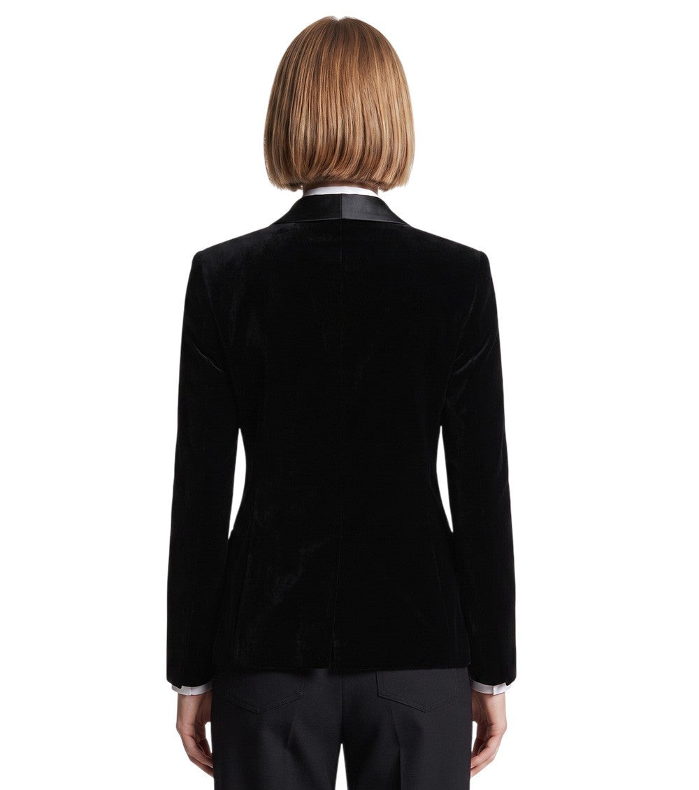 Black Shawl Lapel Blazer 4