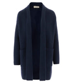 Royal Blue Knitted Shawl Neck Blazer 1