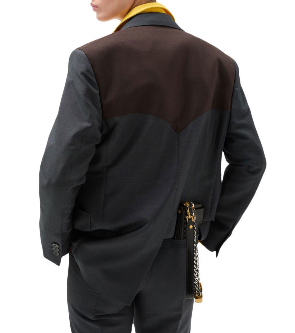 Grey Notched Lapel Blazer 3