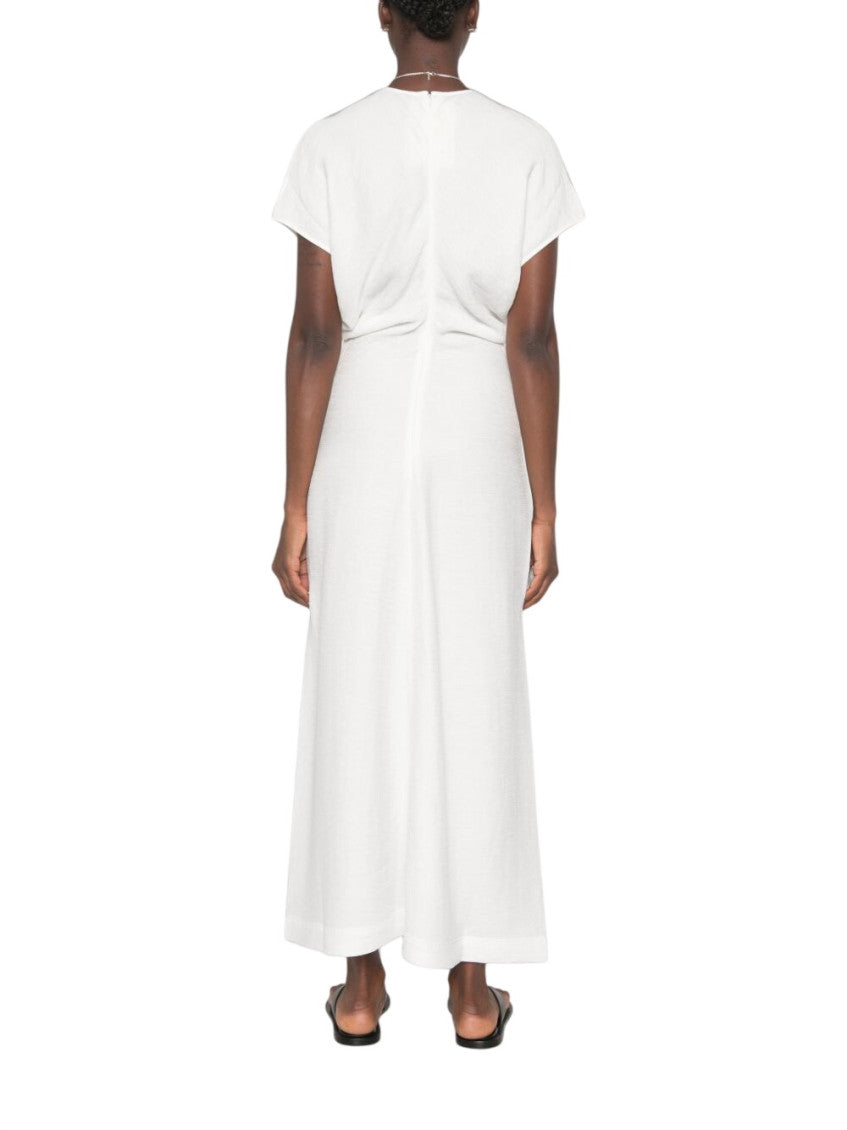 White V Neck Maxi Dress 3