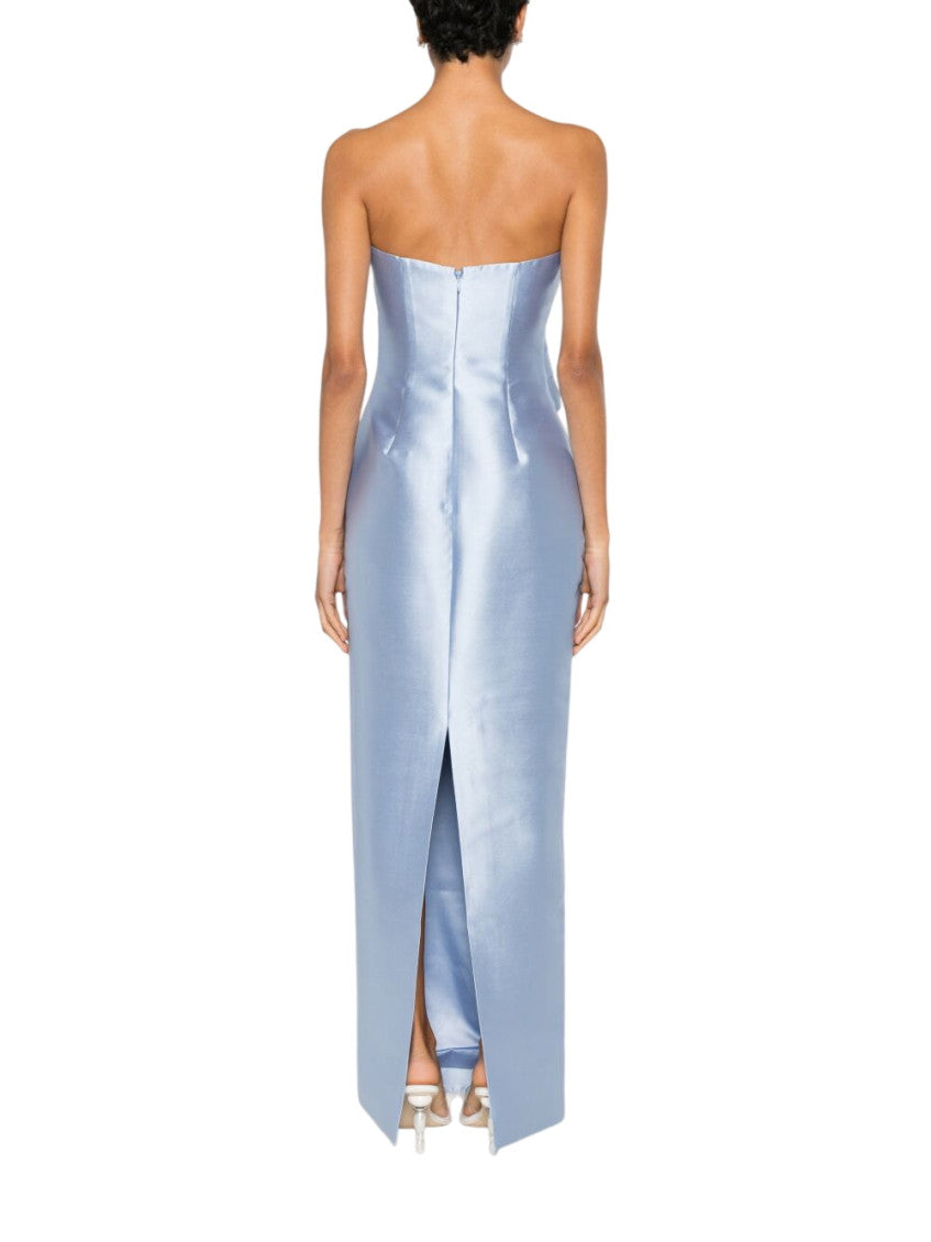 Blue Strapless Maxi Dress 3