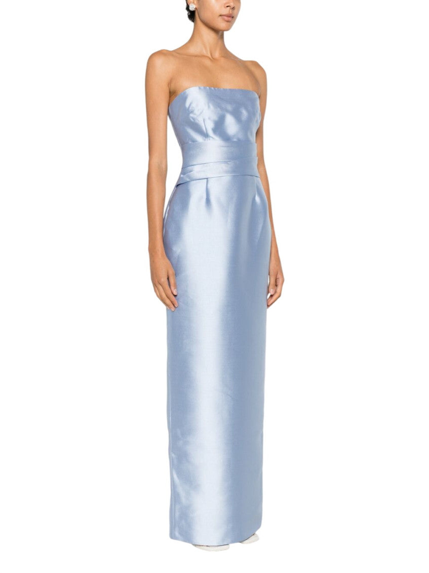 Blue Strapless Maxi Dress 4