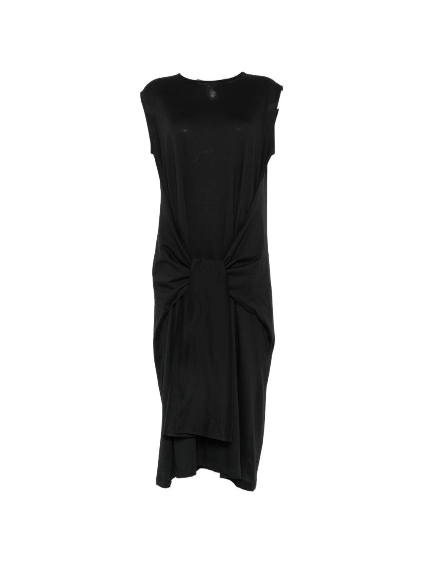 Black Round Neck Midi Dress 1