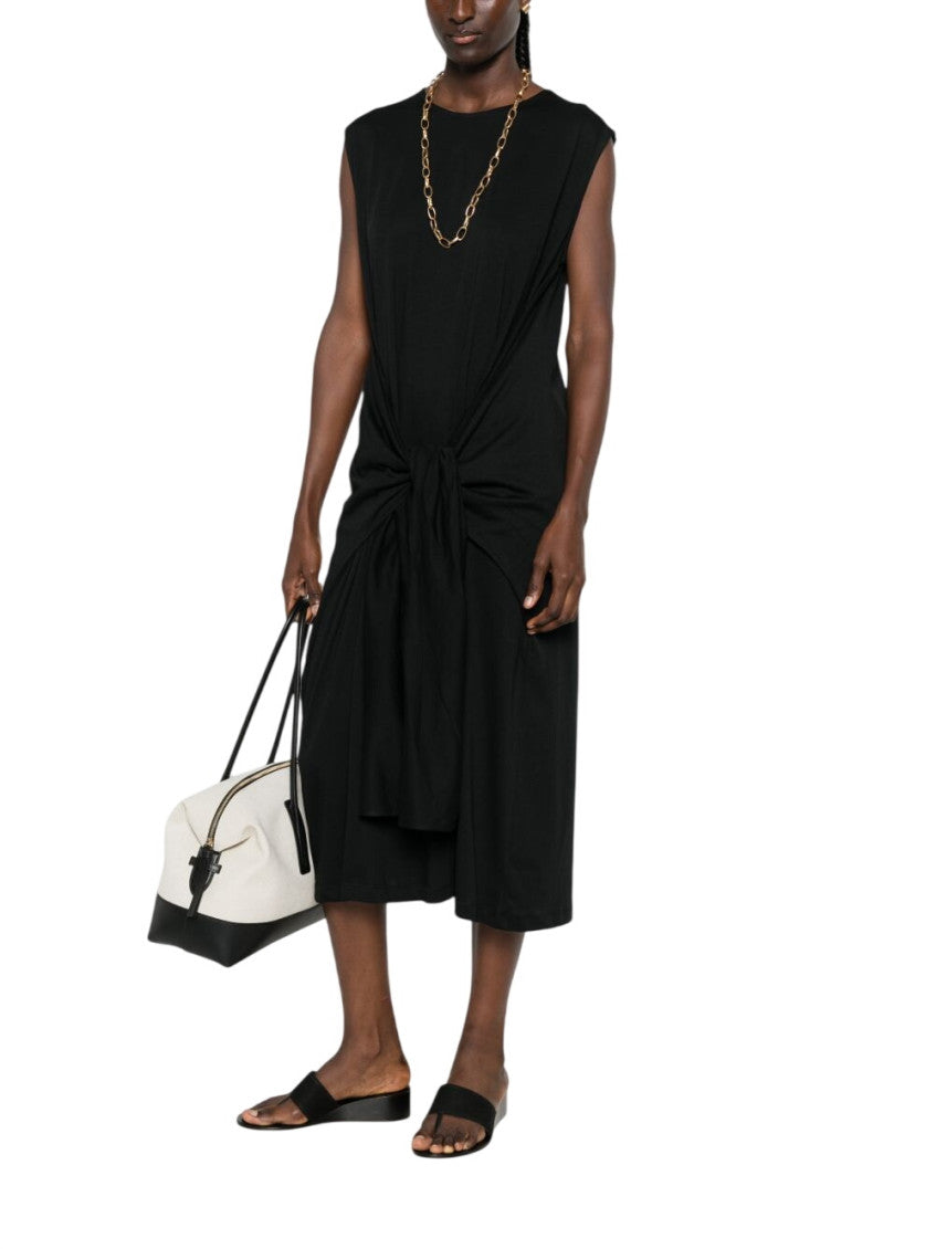 Black Round Neck Midi Dress 2