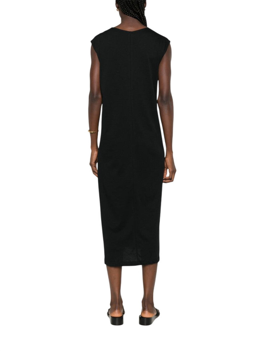 Black Round Neck Midi Dress 3