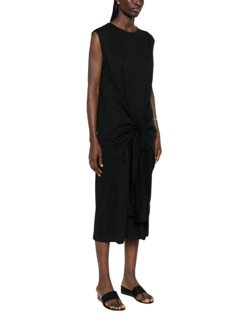 Black Round Neck Midi Dress 4