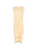 Beige Round Neck Midi Dress 1