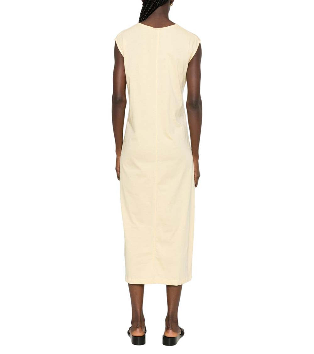 Beige Round Neck Midi Dress 3