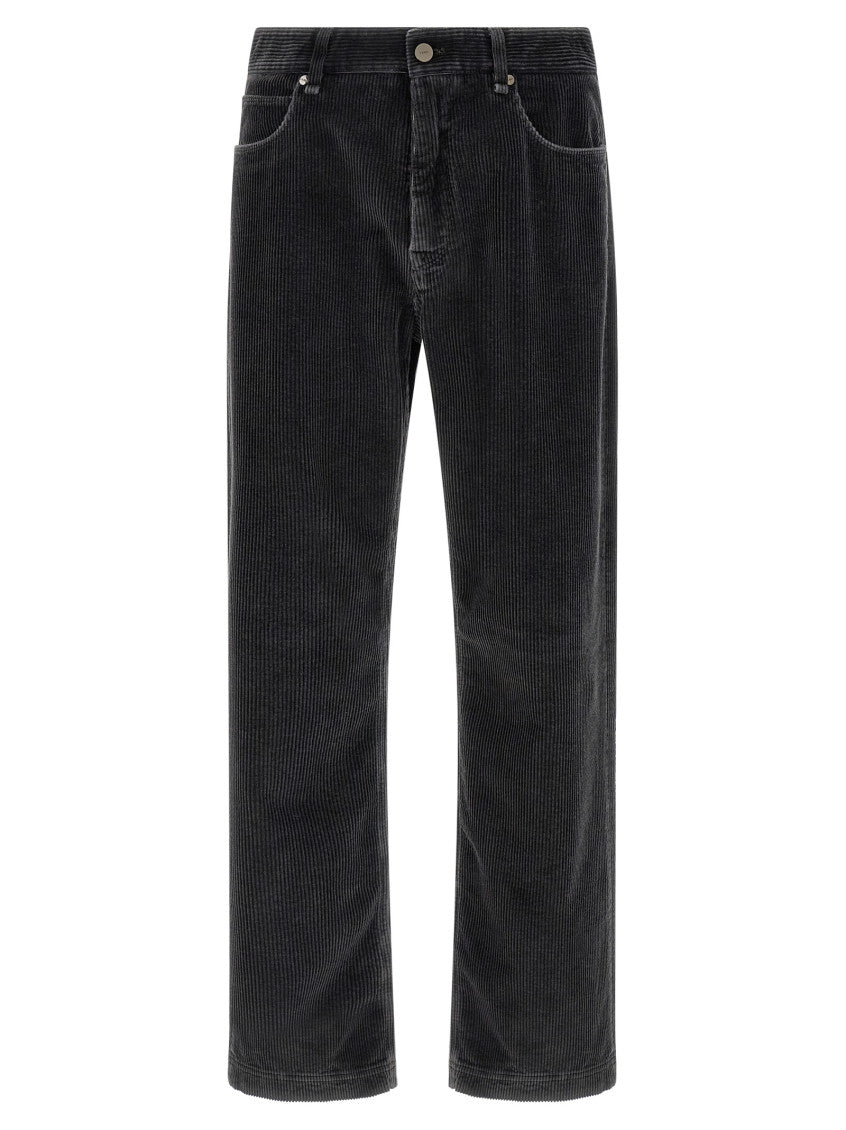 Black Flat Front Trousers 1