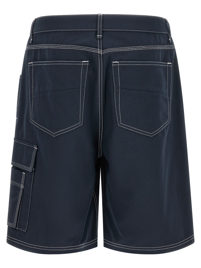 Blue Solid Relaxed Shorts 2