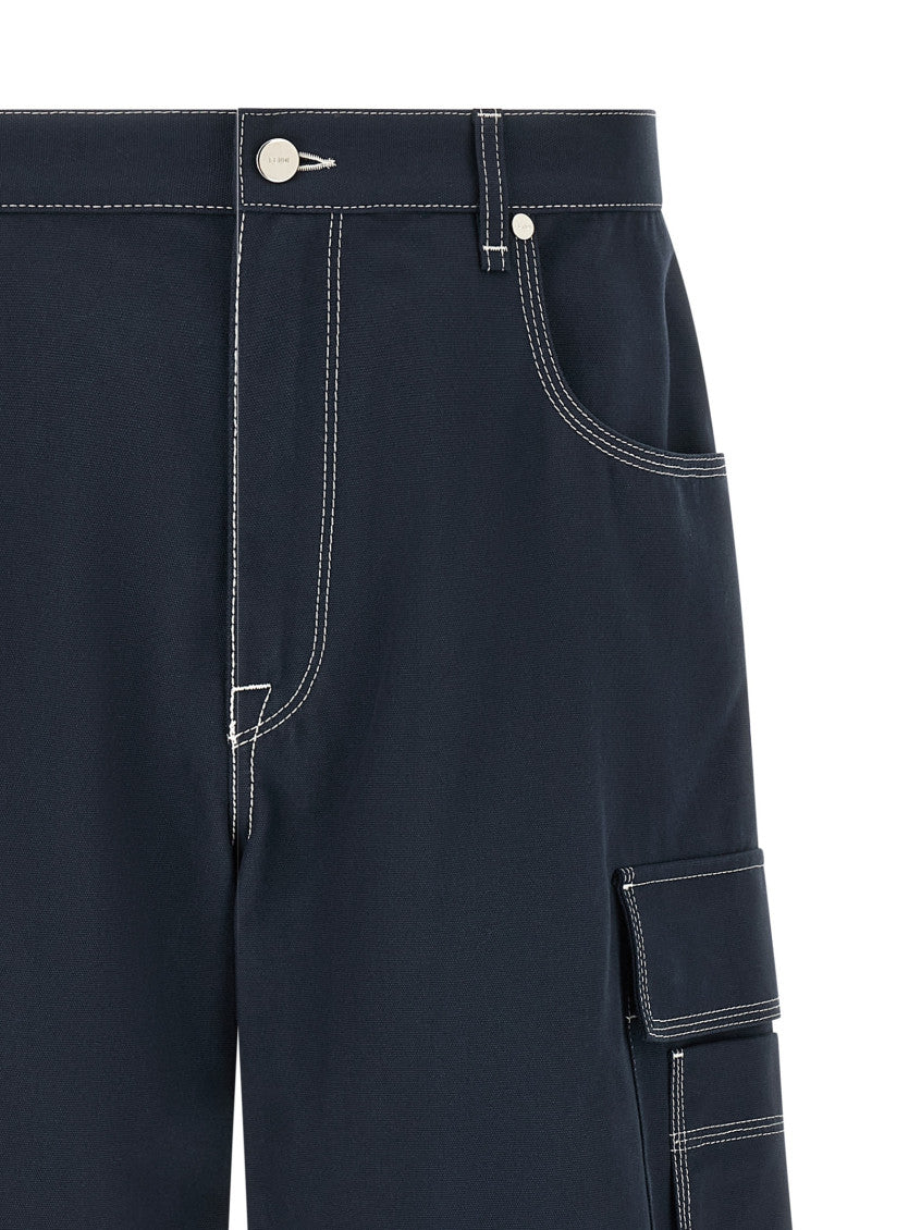 Blue Solid Relaxed Shorts 3