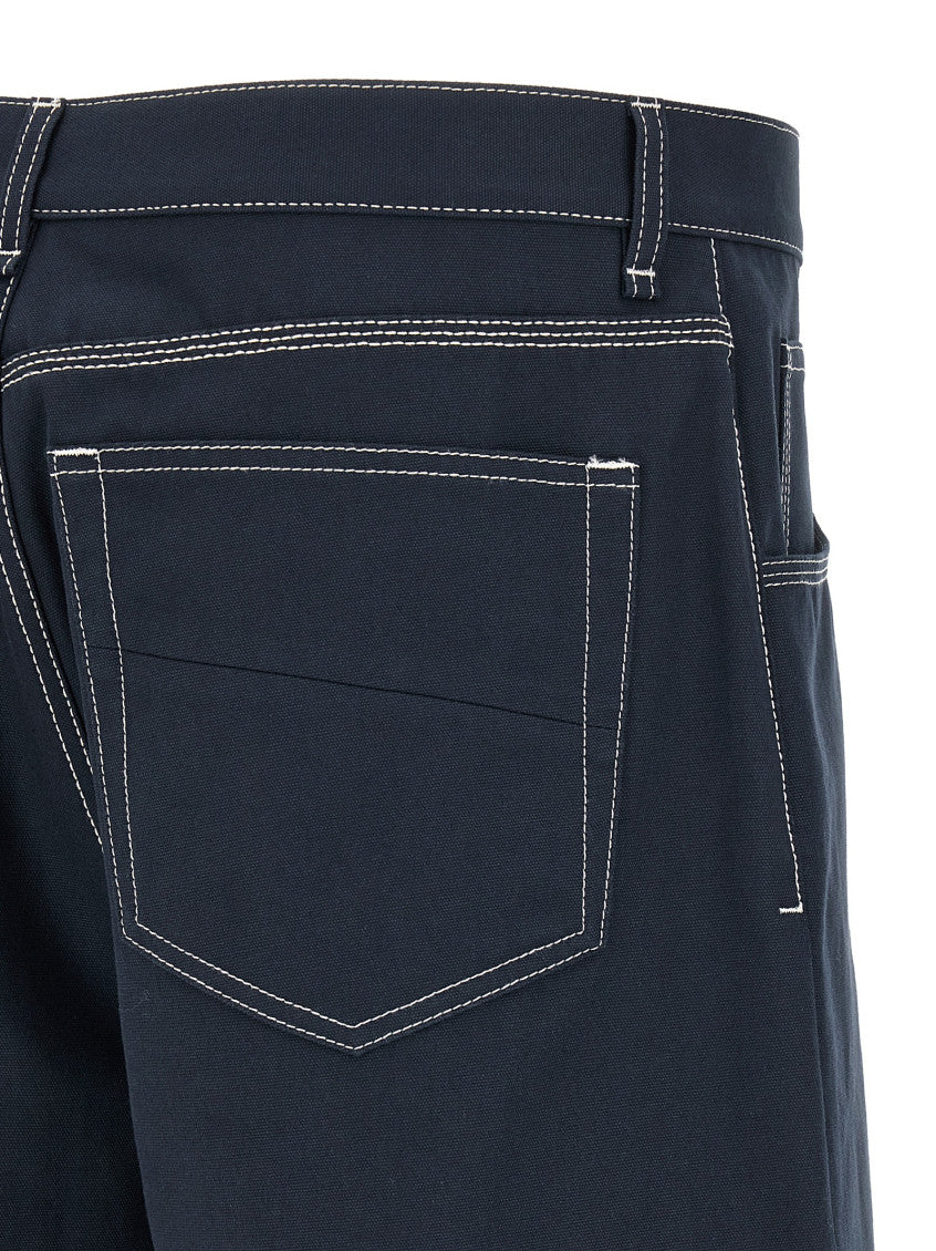 Blue Solid Relaxed Shorts 4