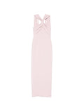 Pink Halter Neck Maxi Dress 1