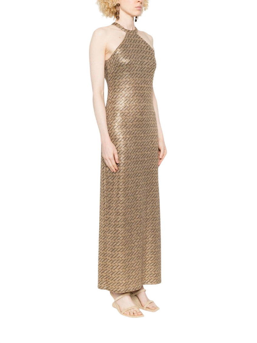 Brown Halter Neck Maxi Dress 2
