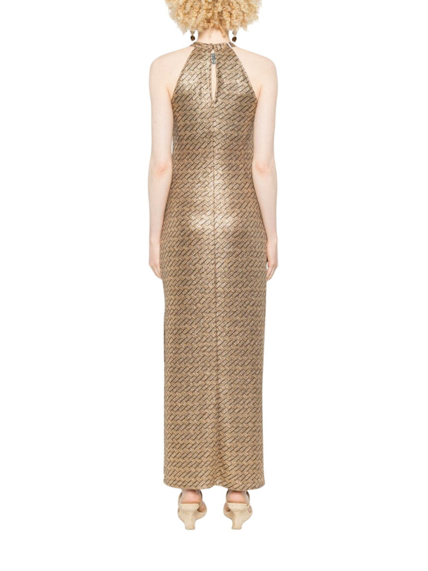 Brown Halter Neck Maxi Dress 3