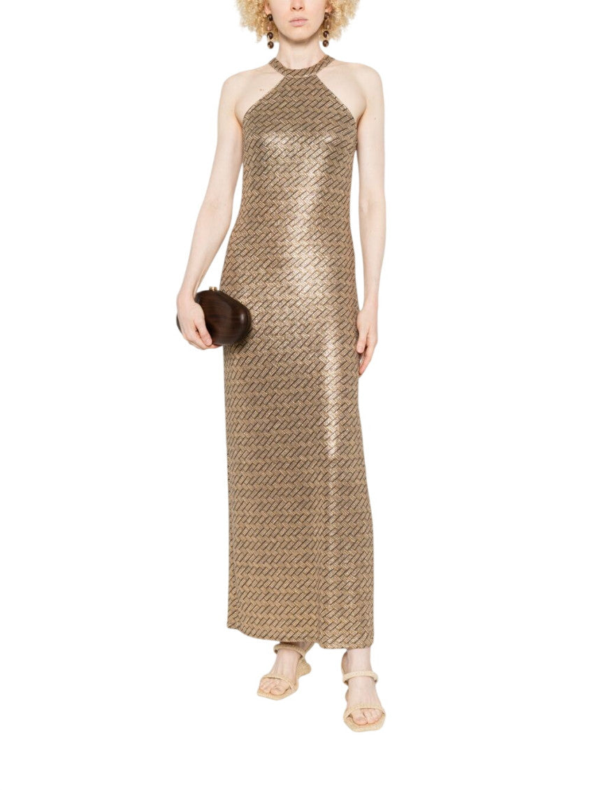 Brown Halter Neck Maxi Dress 5