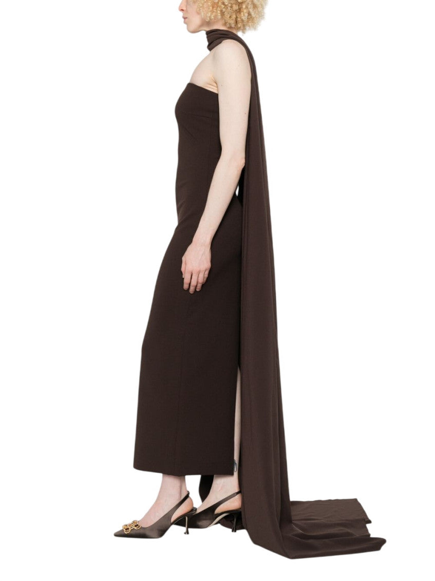 Brown Halter Neck Maxi Dress 4