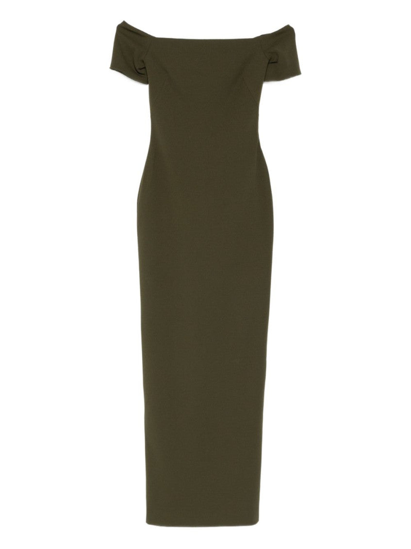 Green Off Shoulder Maxi Dress 1