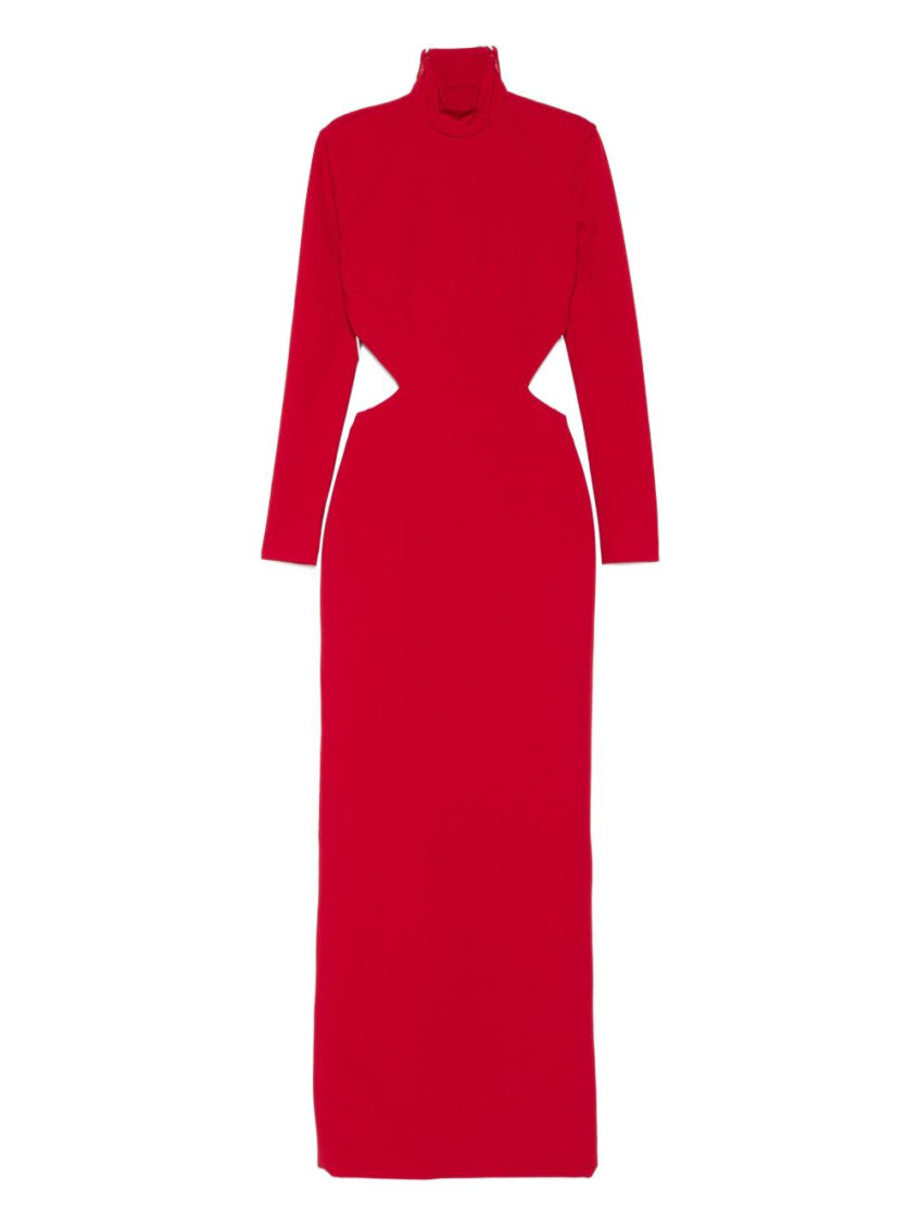Red Turtle Neck Maxi Dress 1