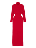 Red Turtle Neck Maxi Dress 1