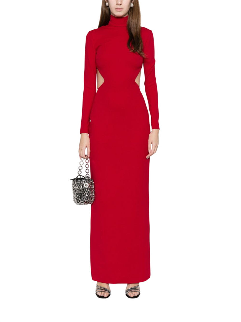 Red Turtle Neck Maxi Dress 2