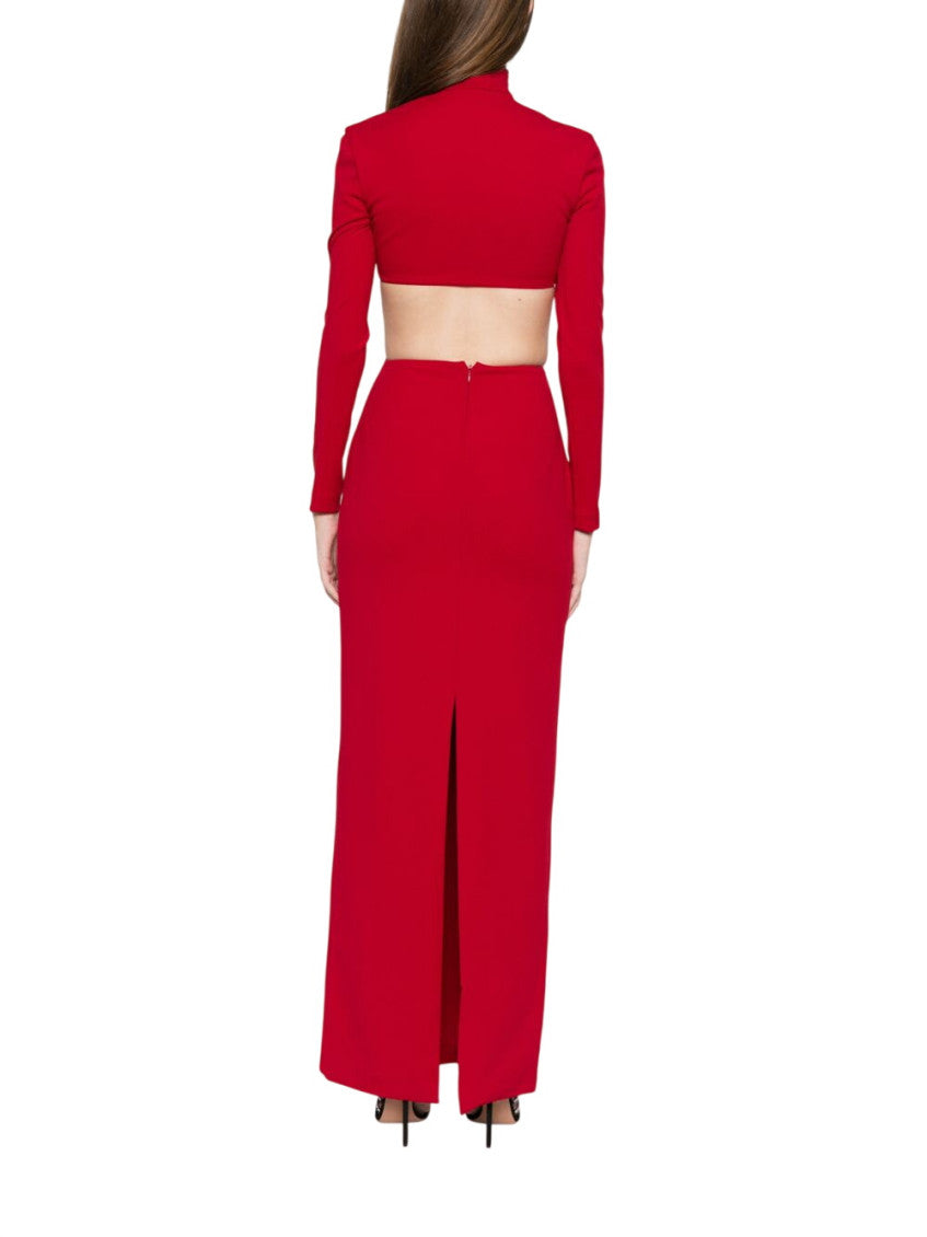 Red Turtle Neck Maxi Dress 3