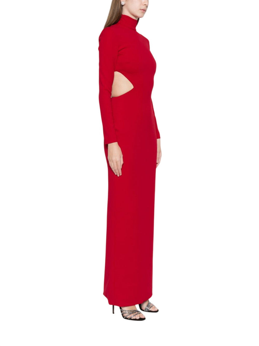 Red Turtle Neck Maxi Dress 4