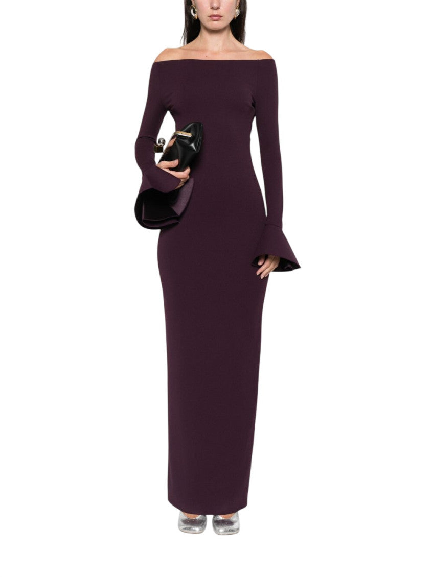 Purple Off Shoulder Maxi Dress 2
