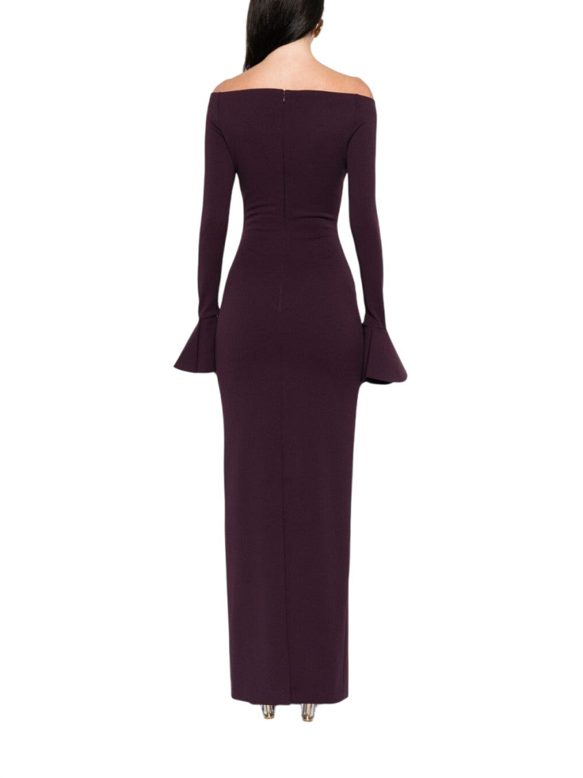 Purple Off Shoulder Maxi Dress 3
