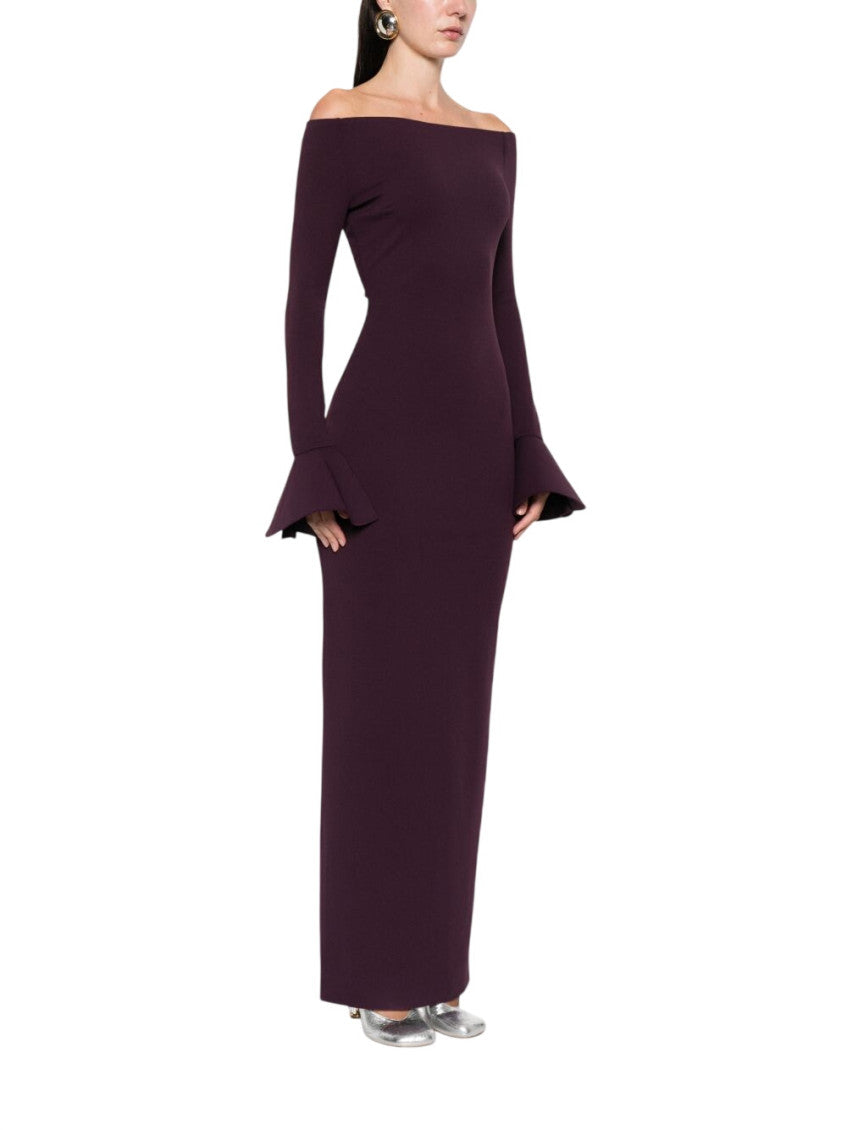 Purple Off Shoulder Maxi Dress 5